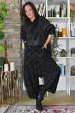 Arbi Needlecord Tartan Barrel Pant Black